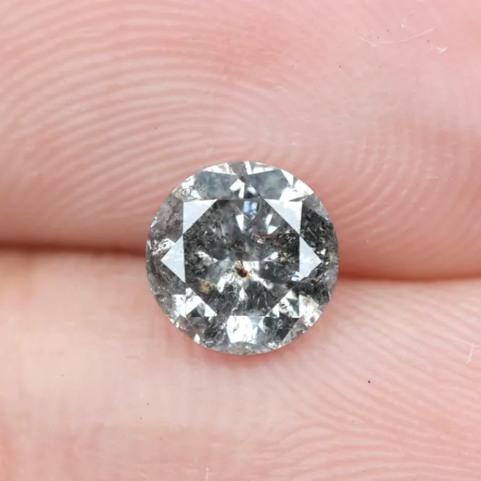 Salt And Pepper Round Brilliant Cut Diamond