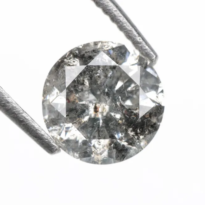 Salt And Pepper Round Brilliant Cut Diamond