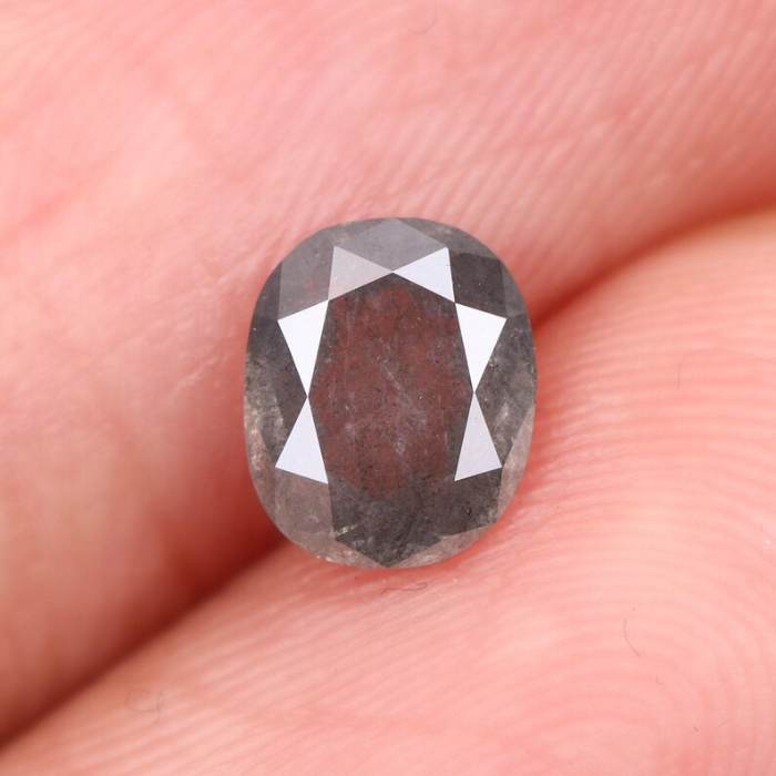 0.73 CT Oval Cut Natural Loose Salt And Pepper Diamond