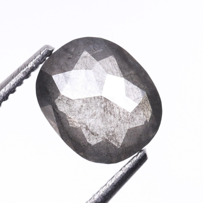 0.73 CT Oval Cut Natural Loose Salt And Pepper Diamond