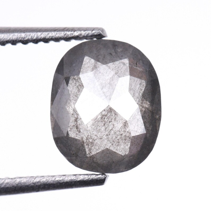 0.73 CT Oval Cut Natural Loose Salt And Pepper Diamond