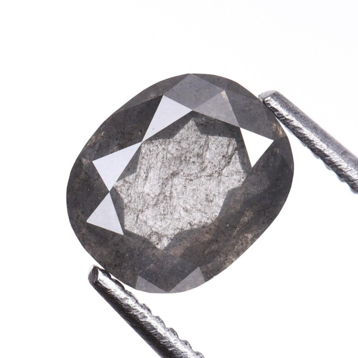 0.73 CT Oval Cut Natural Loose Salt And Pepper Diamond