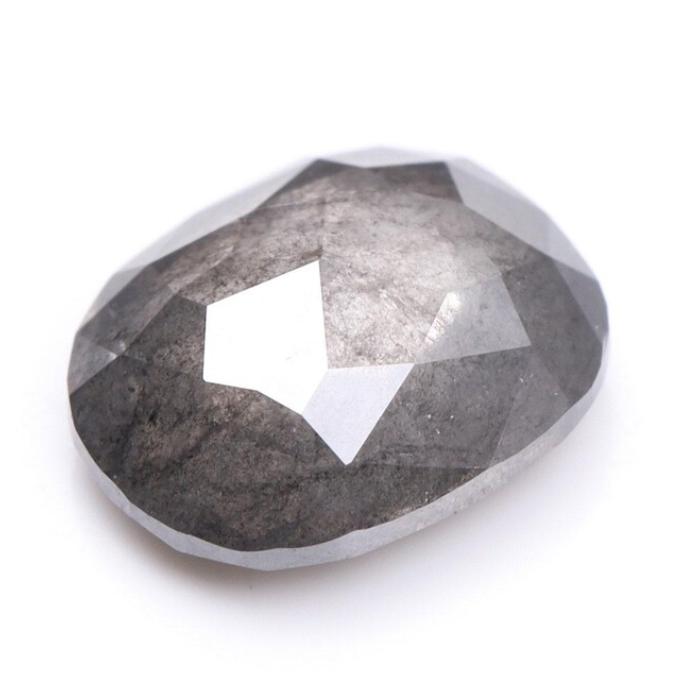 0.73 CT Oval Cut Natural Loose Salt And Pepper Diamond