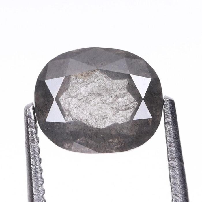0.73 CT Oval Cut Natural Loose Salt And Pepper Diamond