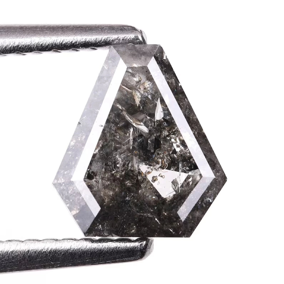 0.73 CT Salt and Pepper Coffin Cut Diamond | TheMinimalCarbon
