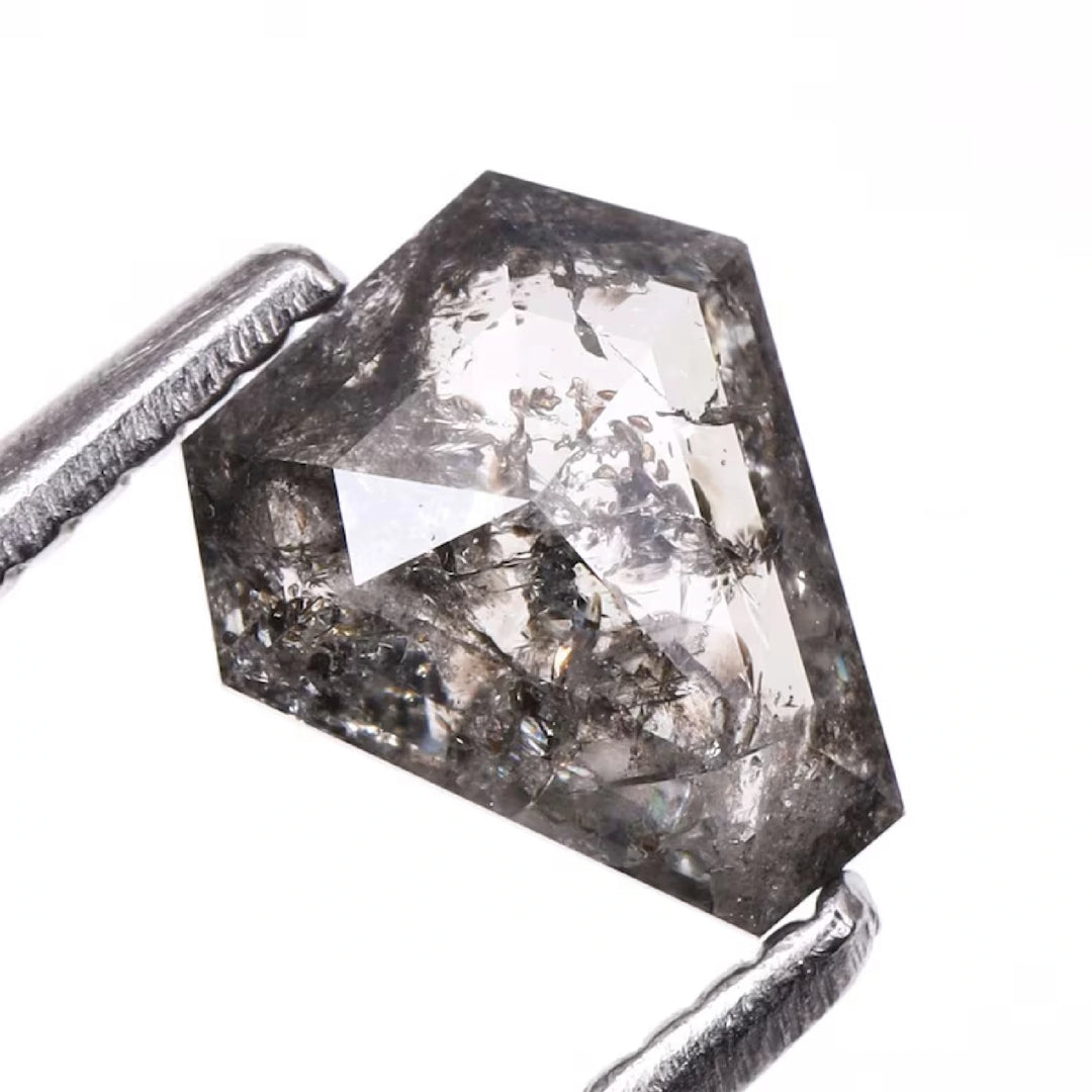 0.73 CT Salt and Pepper Coffin Cut Diamond | TheMinimalCarbon