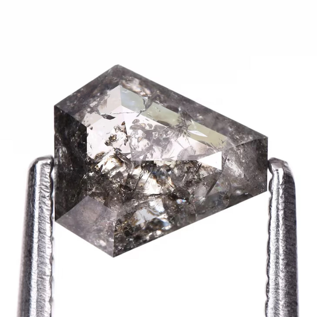 0.73 CT Salt and Pepper Coffin Cut Diamond | TheMinimalCarbon