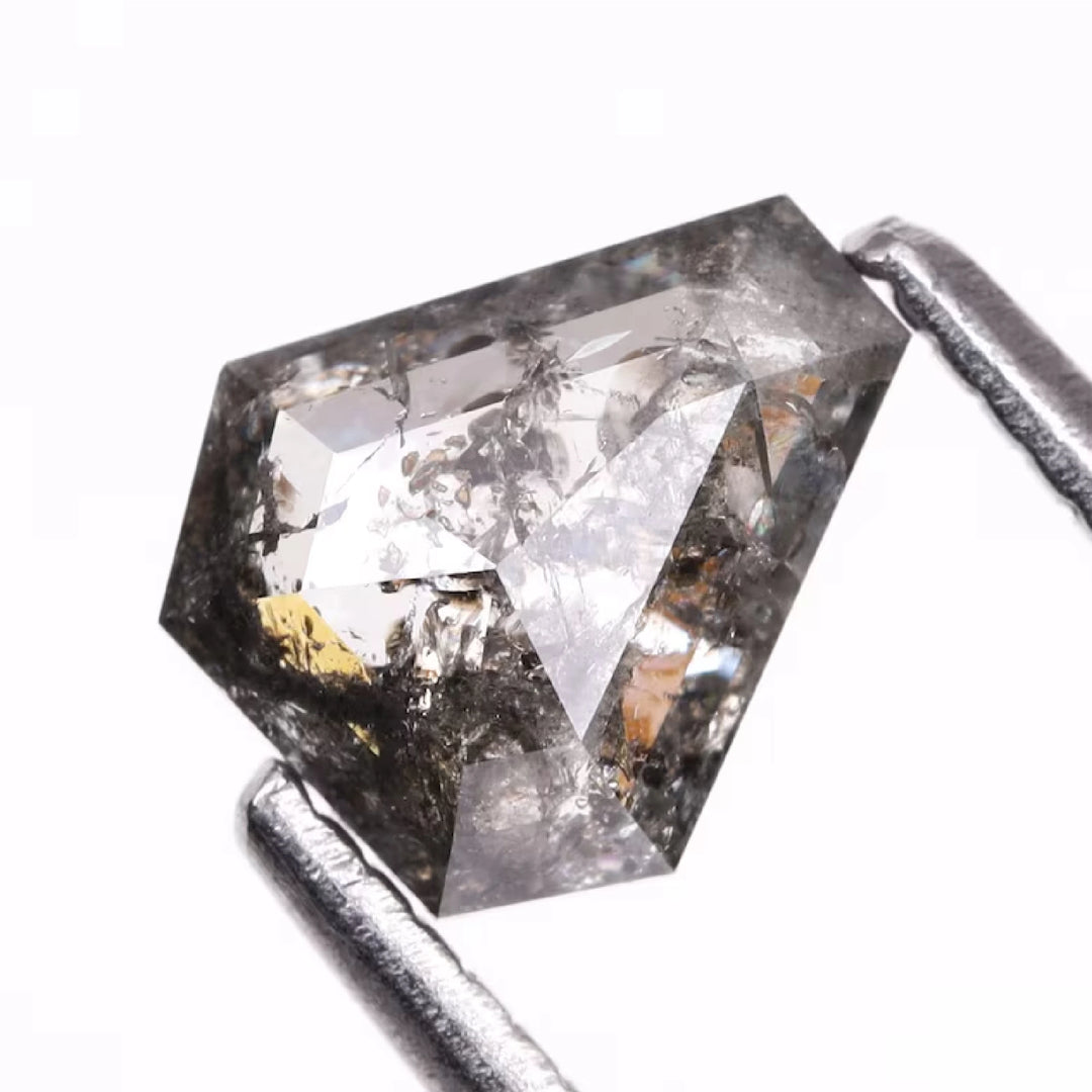 0.73 CT Salt and Pepper Coffin Cut Diamond | TheMinimalCarbon