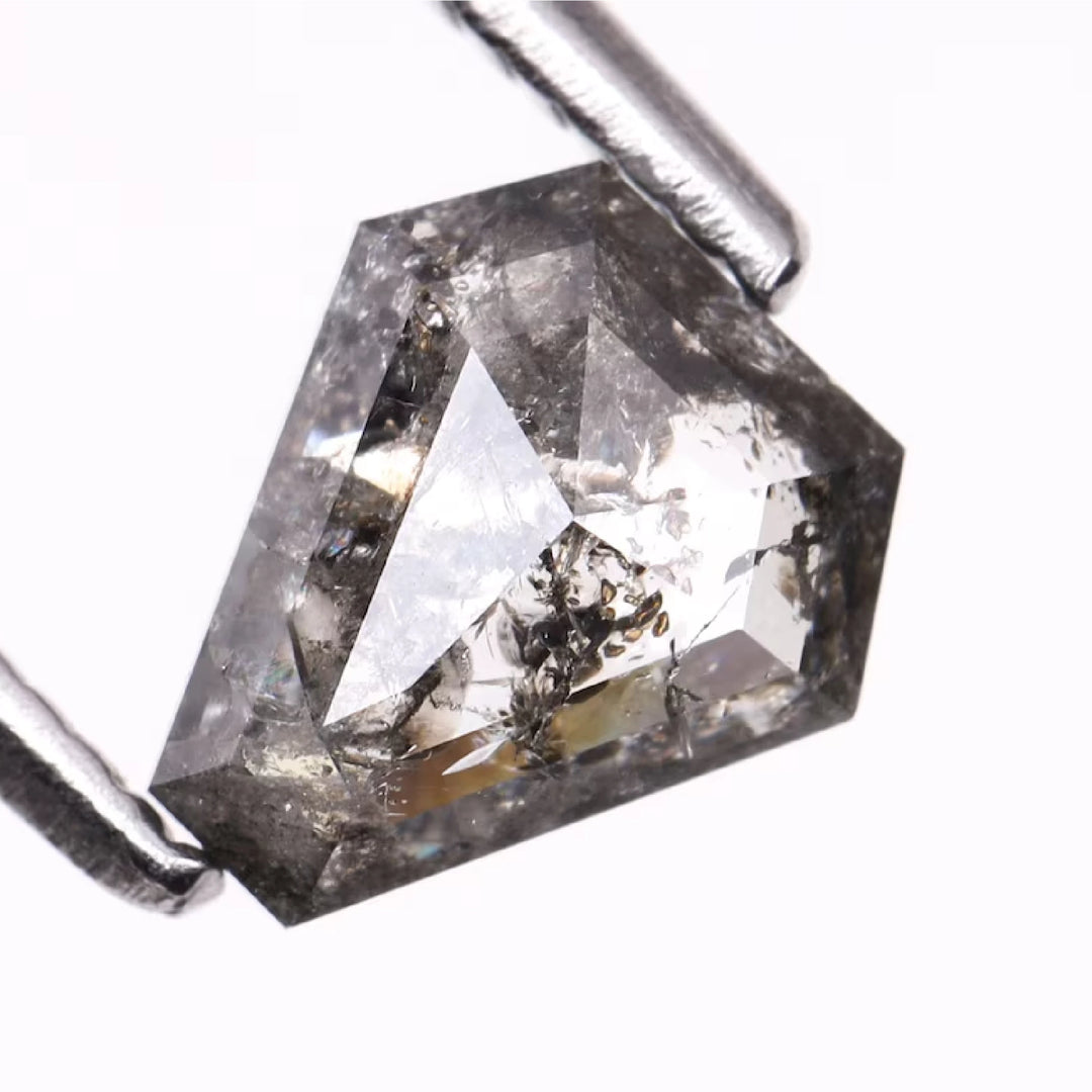0.73 CT Salt and Pepper Coffin Cut Diamond | TheMinimalCarbon