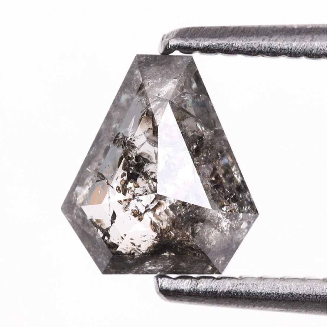 0.73 CT Salt and Pepper Coffin Cut Diamond | TheMinimalCarbon
