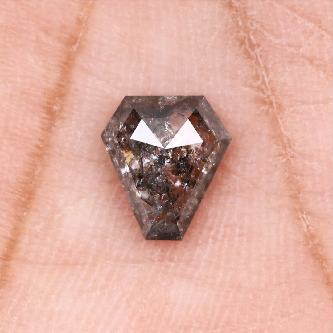 0.73 CT Salt and Pepper Coffin Cut Diamond | TheMinimalCarbon