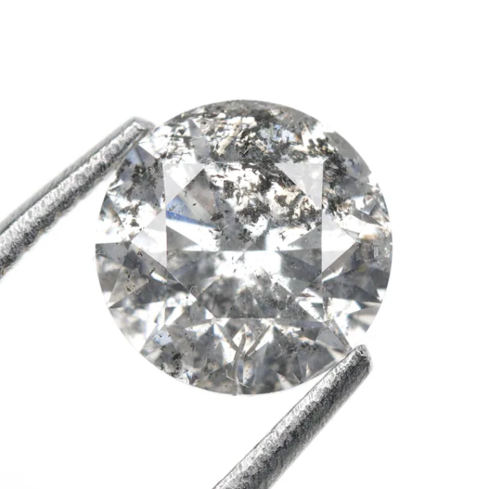 Salt And Pepper Round Brilliant Cut Diamond