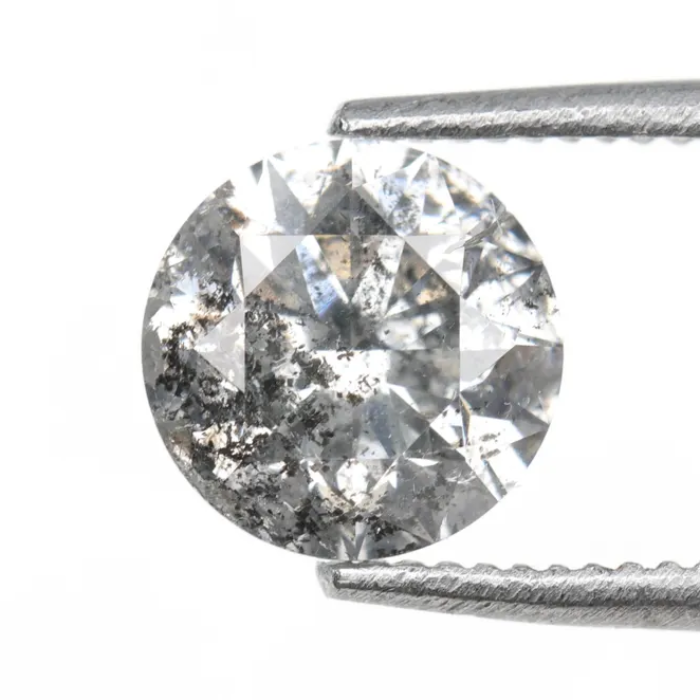 Salt And Pepper Round Brilliant Cut Diamond