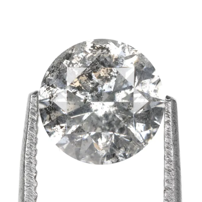 Salt And Pepper Round Brilliant Cut Diamond