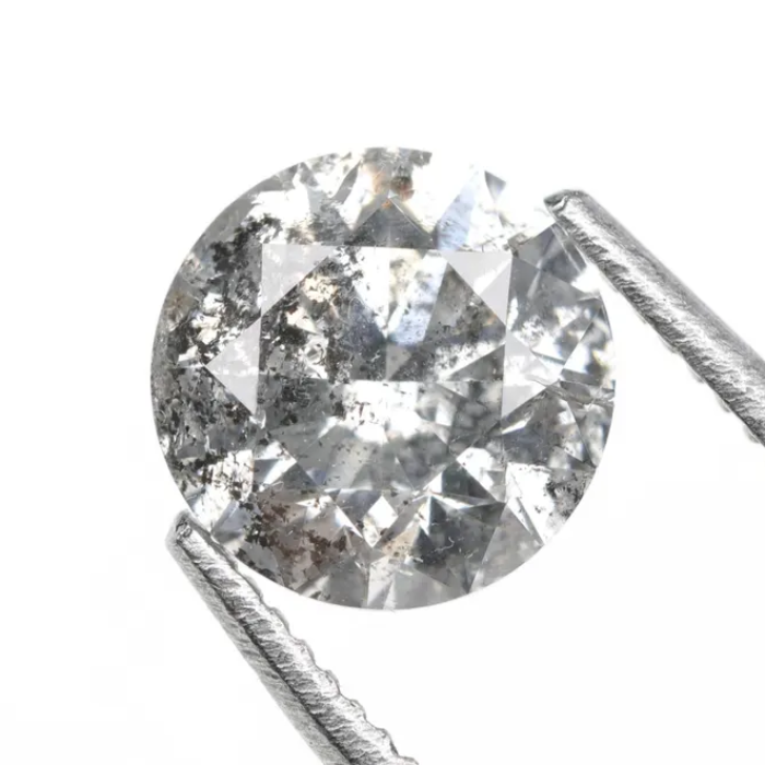 Salt And Pepper Round Brilliant Cut Diamond