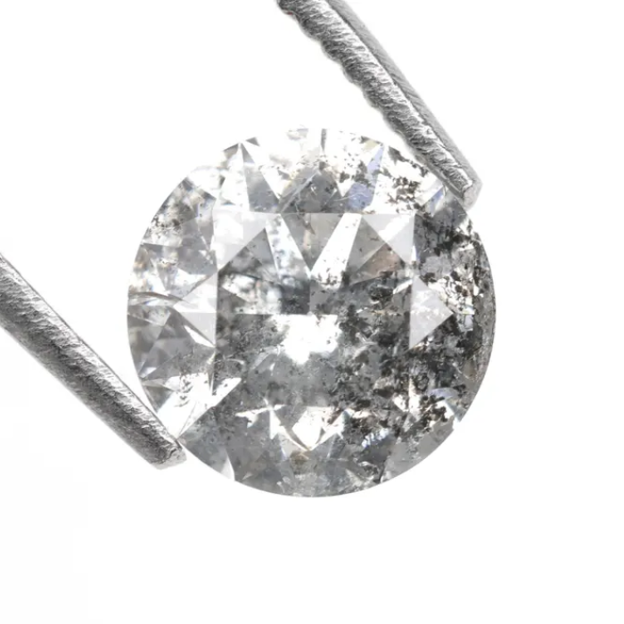 Salt And Pepper Round Brilliant Cut Diamond