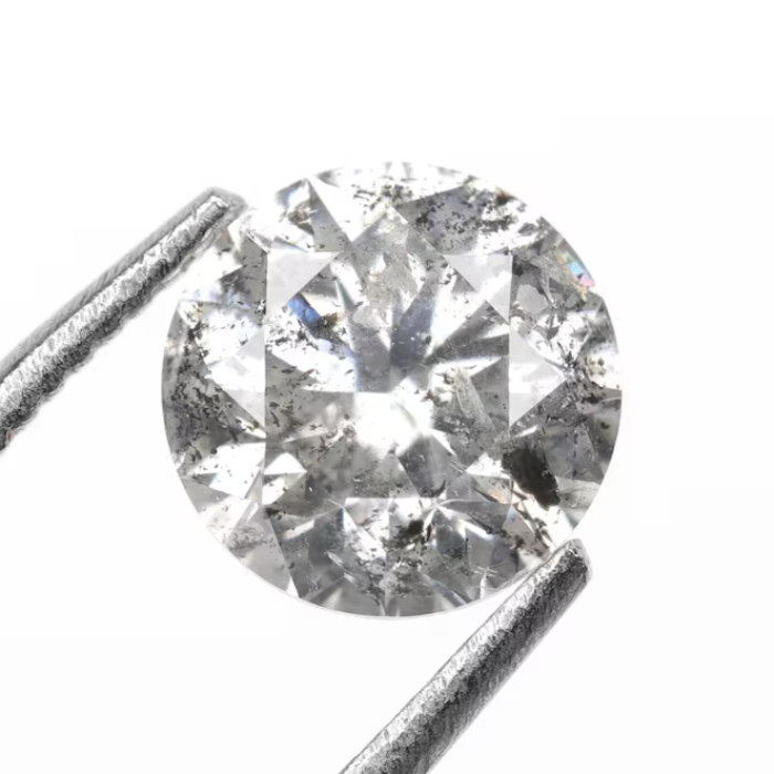 Round Brilliant Cut Salt And Pepper Diamond