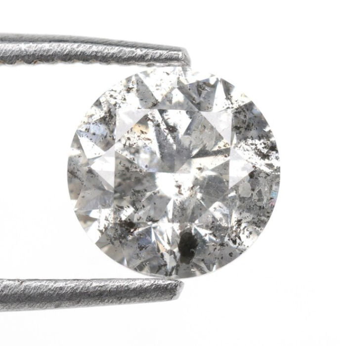 Round Brilliant Cut Salt And Pepper Diamond