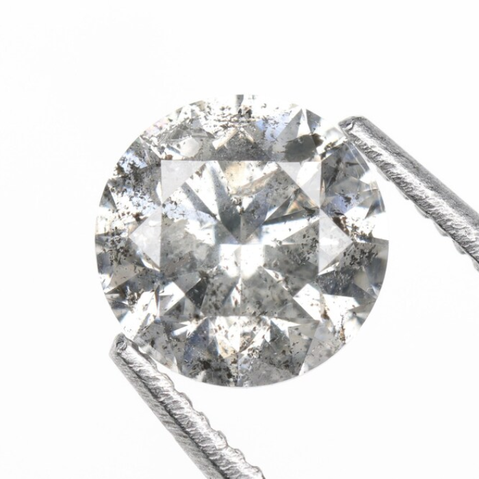 Round Brilliant Cut Salt And Pepper Diamond