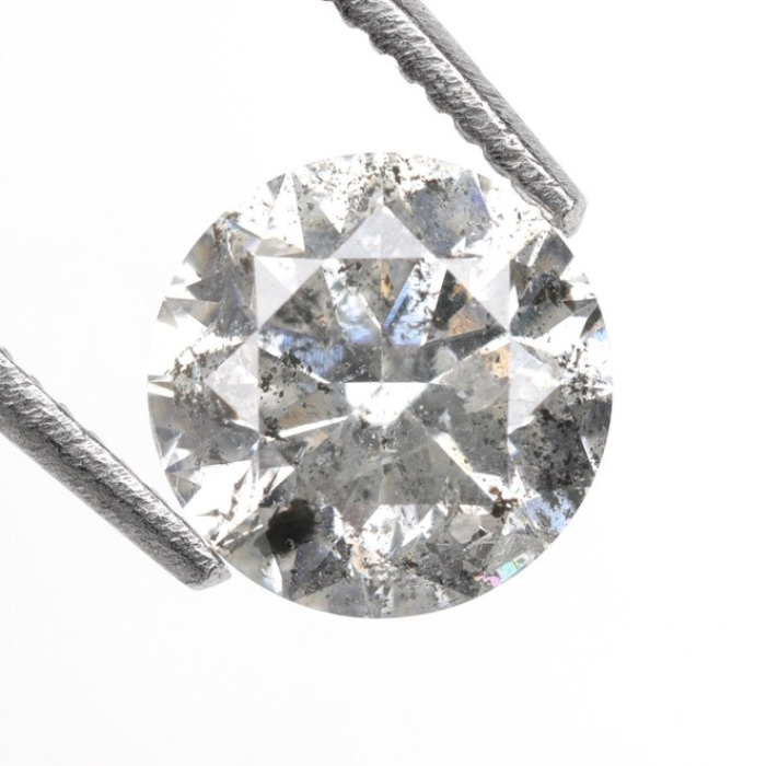 Round Brilliant Cut Salt And Pepper Diamond