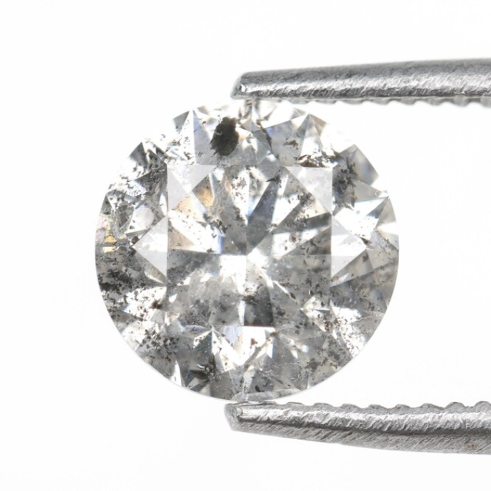 Round Brilliant Cut Salt And Pepper Diamond