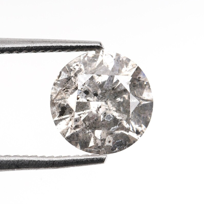 Round Brilliant Cut Salt And Pepper Diamond
