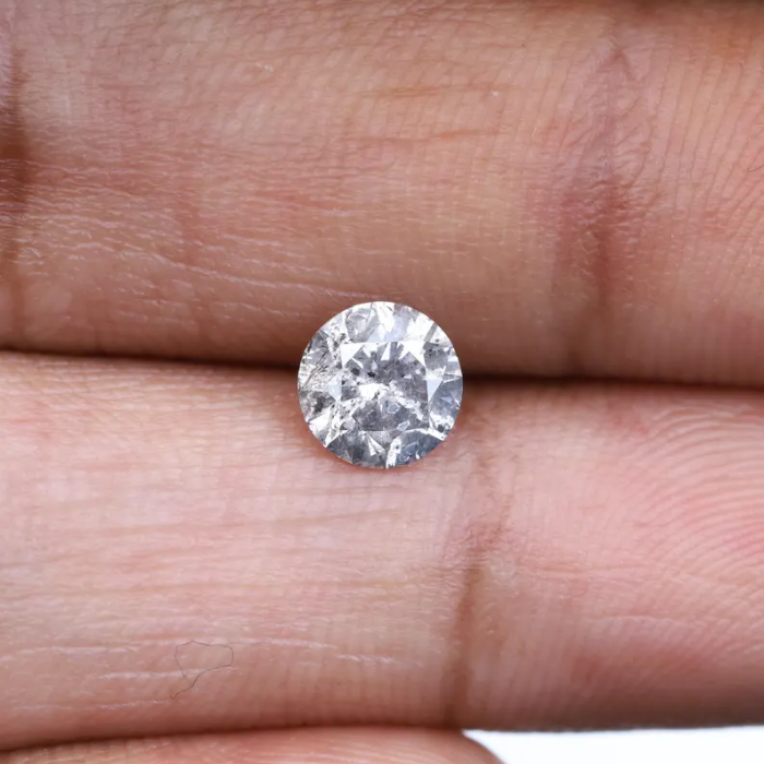 Round Brilliant Cut Salt And Pepper Diamond