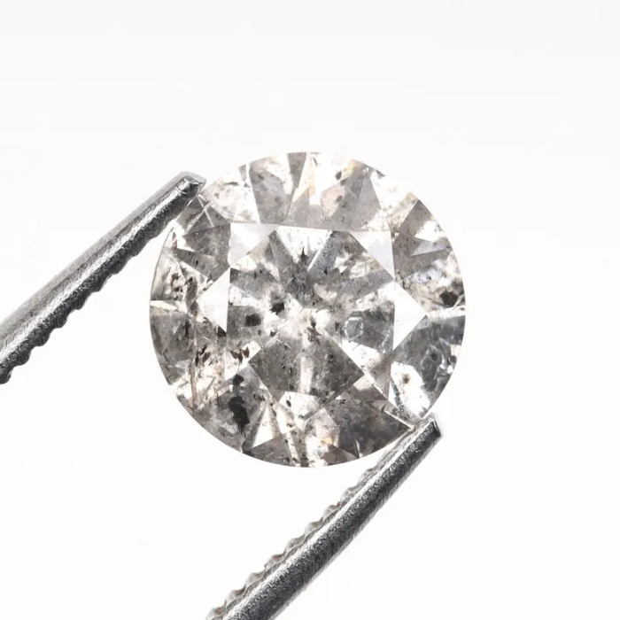 Round Brilliant Cut Salt And Pepper Diamond