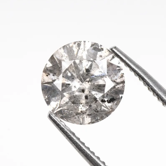 Round Brilliant Cut Salt And Pepper Diamond