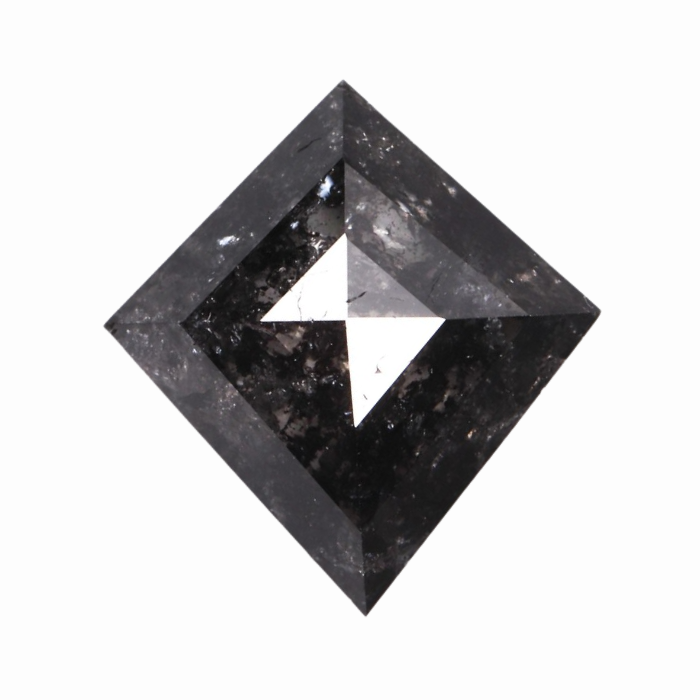 0.76 CT Kite Cut Salt and Pepper Rose Cut Diamond - Minimal Carbon