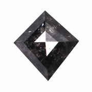0.76 CT Kite Cut Salt and Pepper Rose Cut Diamond - Minimal Carbon
