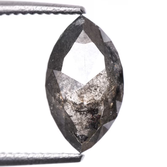 salt and pepper marquise cut diamond