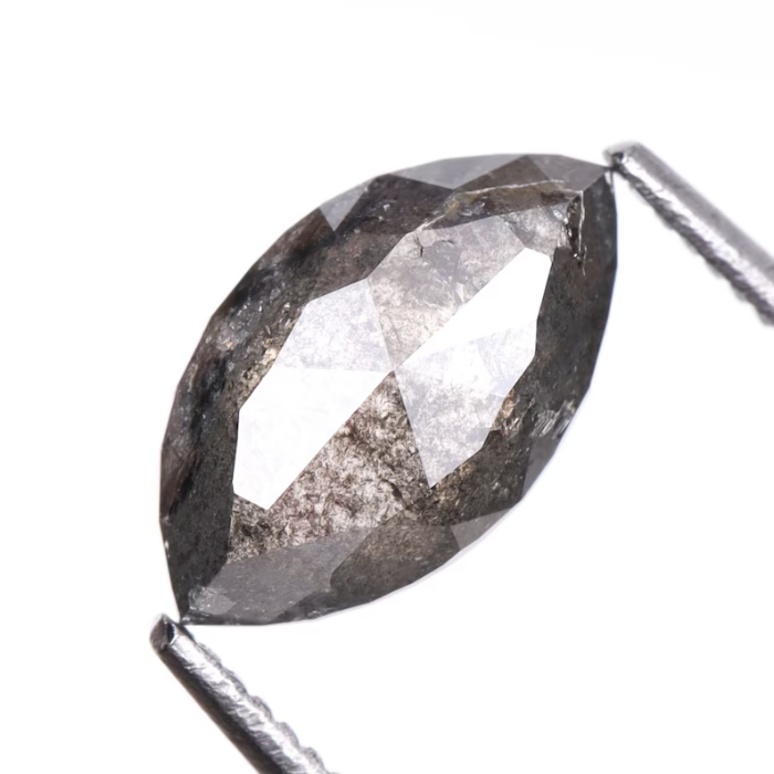 salt and pepper marquise cut diamond