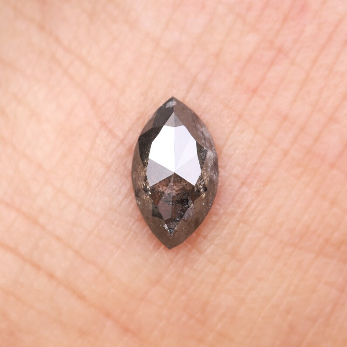 salt and pepper marquise cut diamond