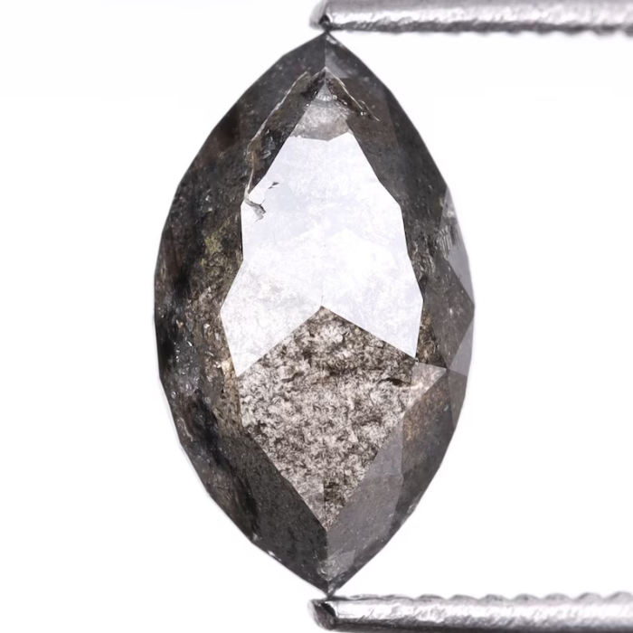 salt and pepper marquise cut diamond