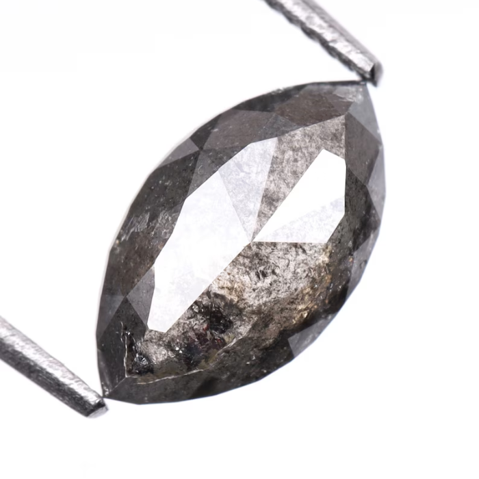 salt and pepper marquise cut diamond