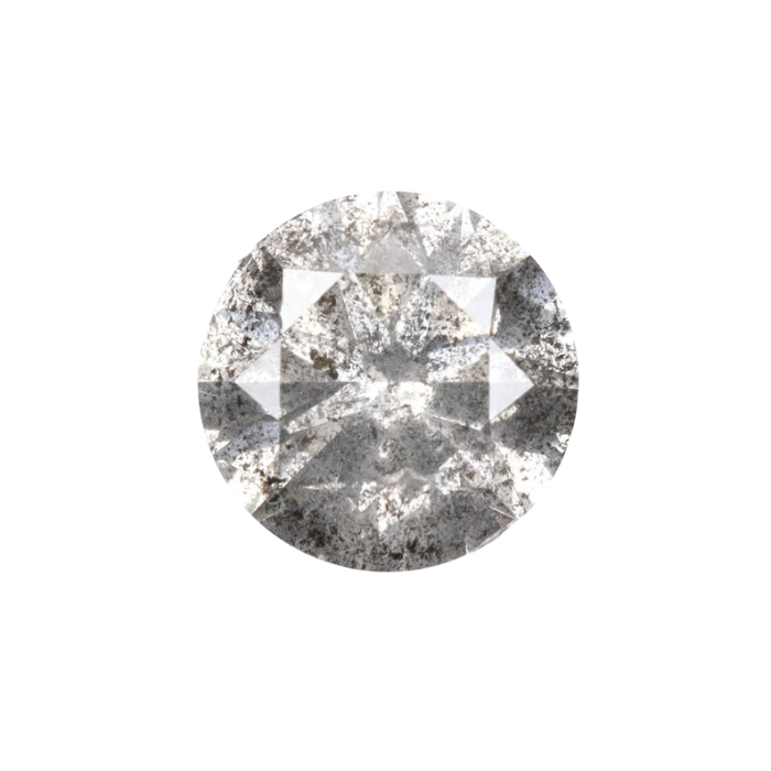 0.78 CT Round Brilliant Cut Salt and Pepper Diamond - Minimal Carbon