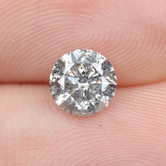 Round Brilliant Cut Salt And Pepper Diamond