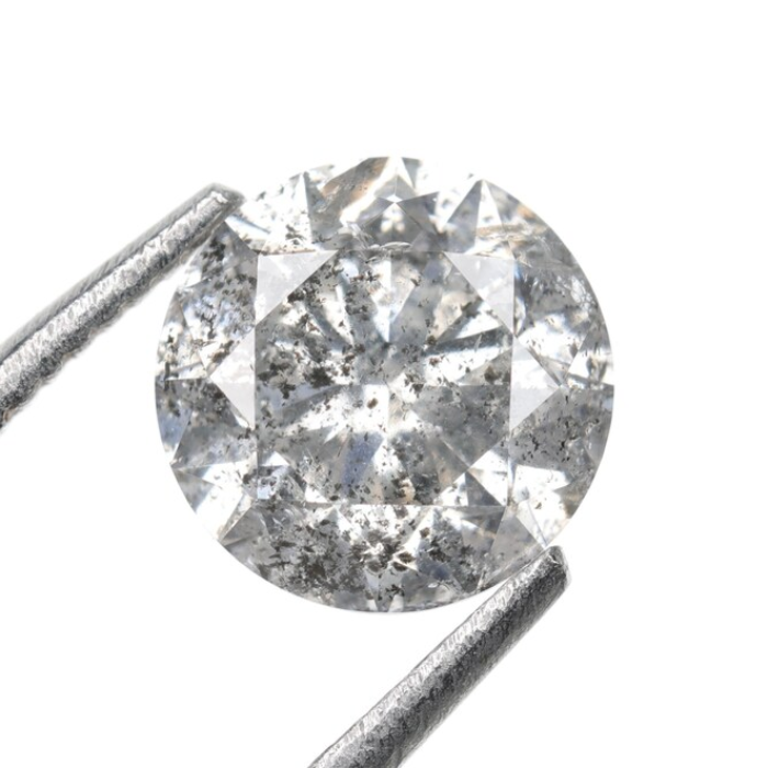 Round Brilliant Cut Salt And Pepper Diamond