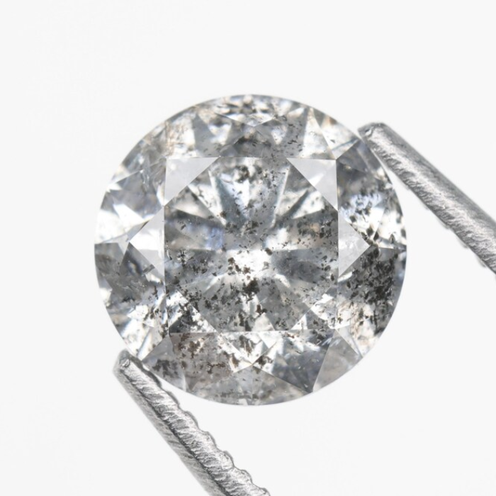 Round Brilliant Cut Salt And Pepper Diamond
