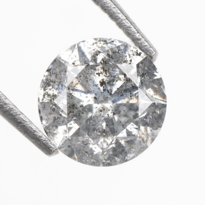 Round Brilliant Cut Salt And Pepper Diamond
