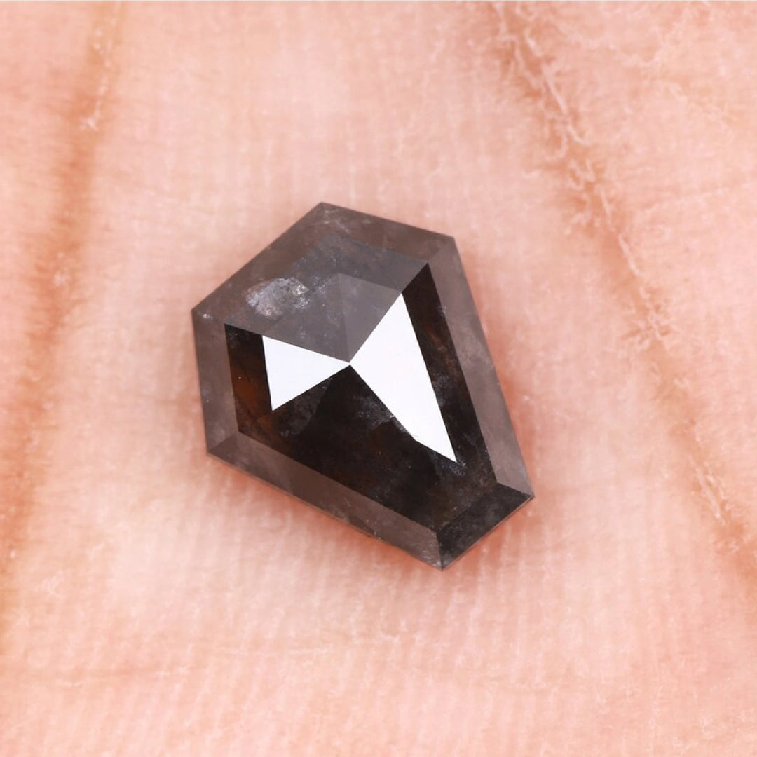 0.81 CT Salt and Pepper Coffin Cut Diamond | TheMinimalCarbon
