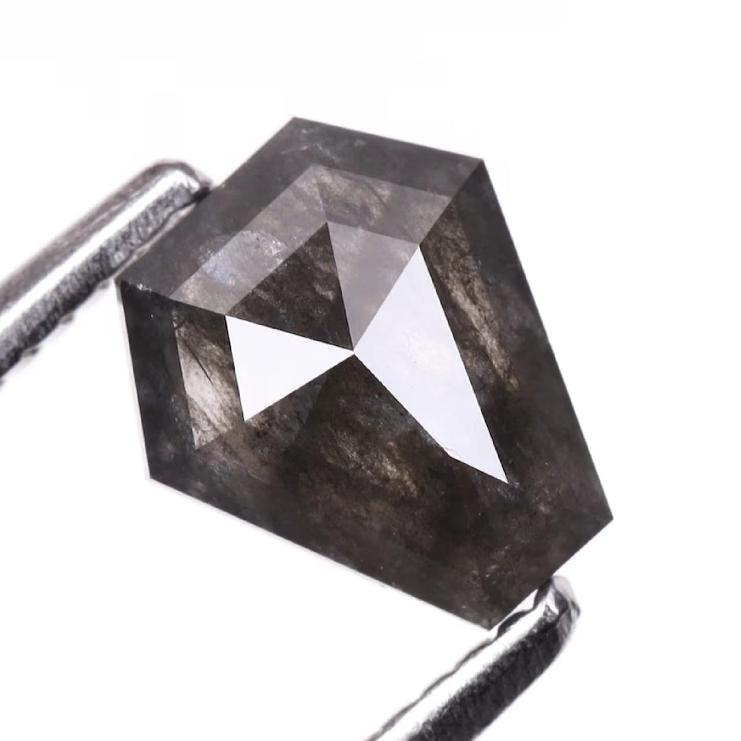 0.81 CT Salt and Pepper Coffin Cut Diamond | TheMinimalCarbon