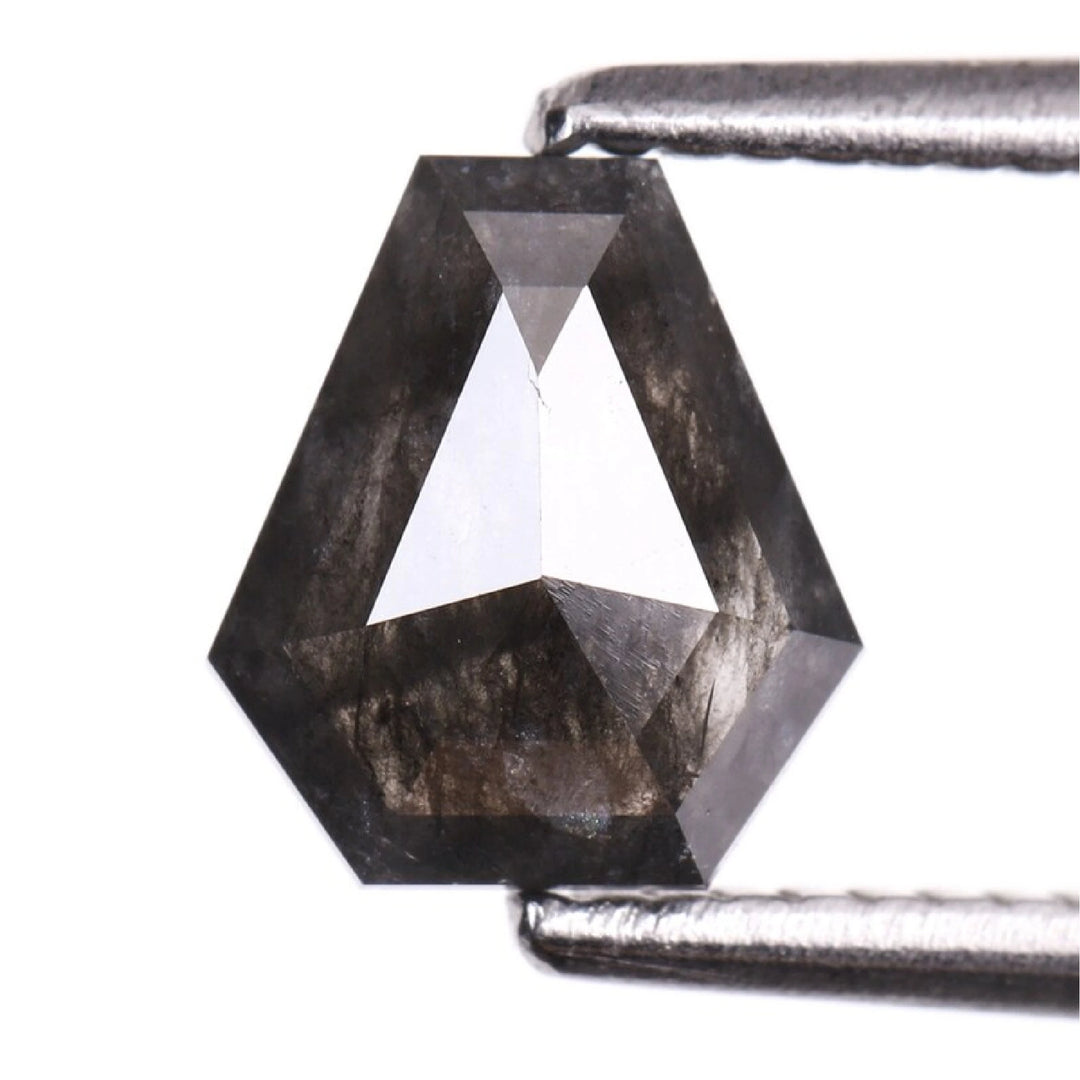 0.81 CT Salt and Pepper Coffin Cut Diamond | TheMinimalCarbon