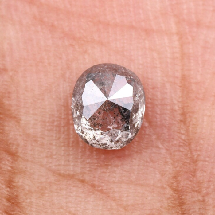 0.83 CT Oval Cut Natural Loose Salt And Pepper Diamond