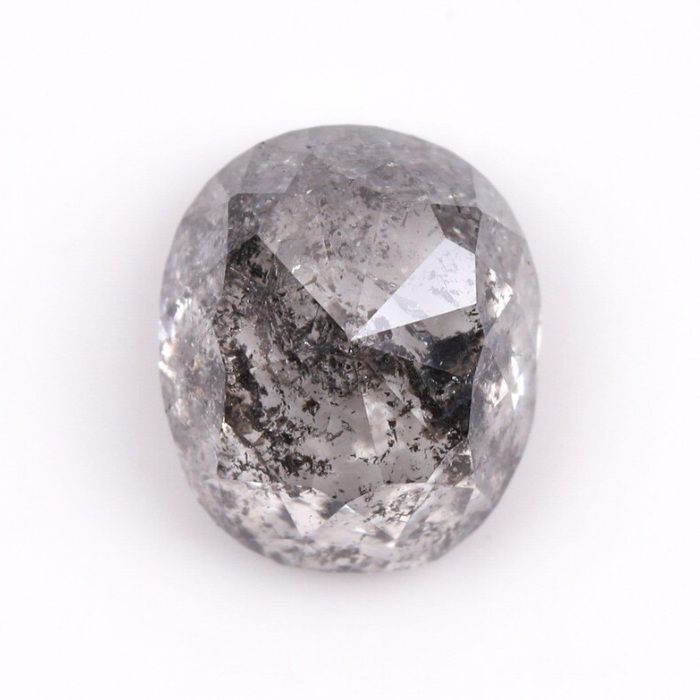 0.83 CT Oval Cut Natural Loose Salt And Pepper Diamond