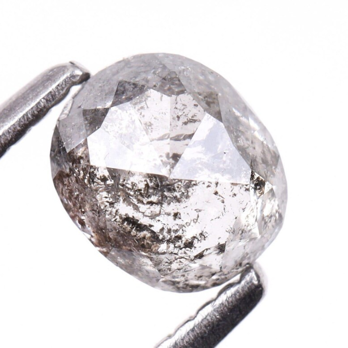 0.83 CT Oval Cut Natural Loose Salt And Pepper Diamond