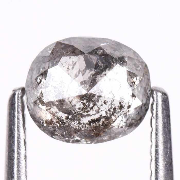 0.83 CT Oval Cut Natural Loose Salt And Pepper Diamond