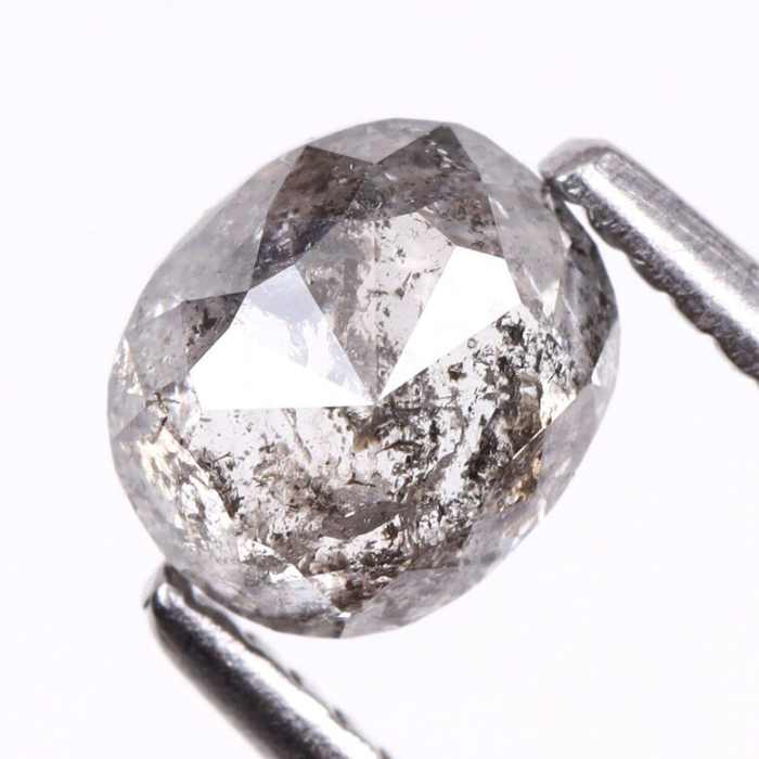 0.83 CT Oval Cut Natural Loose Salt And Pepper Diamond