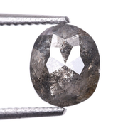 0.83 CT Salt And Pepper Oval Cut Natural Full Cut Diamond